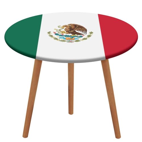 Runde, elastische Tischdecken mit mexikanischem Flaggenmuster, wasserdichte Tischdecke für runde Tische, Esszimmerpartys im Innen- und Außenbereich, 130 cm Runde, elastische Tischdecken mit mexikanischem Flaggenmuster, wasserdichte Tischdecke für runde Tische, Esszimmerpartys im Innen- und Außenbereich, 130 cm von peiyeety