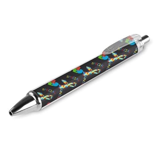 Schnelltrocknender Bürostift, buntes Puzzle, Autismus-Bewusstseinsband, schwarz, 0,5 mm feine Spitze, schwarze Tinte, Kugelschreiber mit glatter Schreibfläche Schnelltrocknender Bürostift, buntes Puzzle, Autismus-Bewusstseinsband, schwarz, 0,5 mm feine Spitze, schwarze Tinte, Kugelschreiber mit glatter Schreibfläche von peiyeety