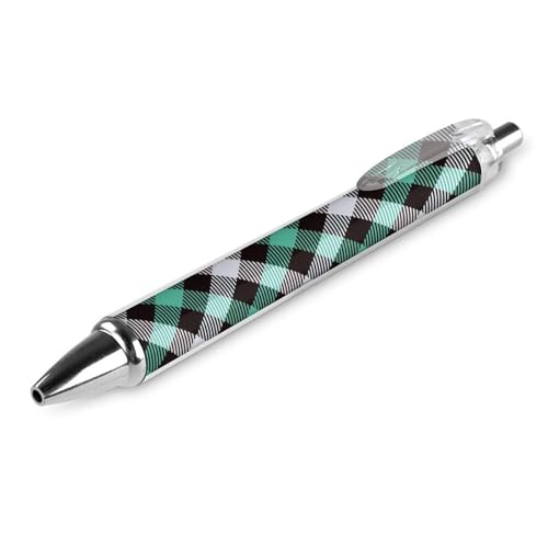 peiyeety Klassischer Kugelschreiber mit feiner Spitze, 0,5 mm, schwarze Tinte, glattes Schreiben, Bürobedarf, Stift, Biscaya-Grün, Schwarz-Weiß, Schottenkaro peiyeety Klassischer Kugelschreiber mit feiner Spitze, 0,5 mm, schwarze Tinte, glattes Schreiben, Bürobedarf, Stift, Biscaya-Grün, Schwarz-Weiß, Schottenkaro von peiyeety