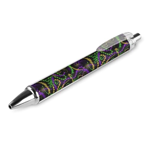 peiyeety Klassischer Kugelschreiber mit feiner Spitze, 0,5 mm, schwarze Tinte, glattes Schreiben, Bürobedarf, Stift, Neon, Mardi Gras peiyeety Klassischer Kugelschreiber mit feiner Spitze, 0,5 mm, schwarze Tinte, glattes Schreiben, Bürobedarf, Stift, Neon, Mardi Gras von peiyeety