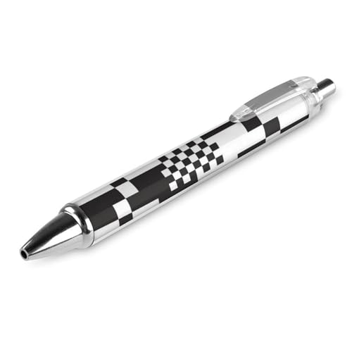 peiyeety Klassischer Kugelschreiber mit feiner Spitze, 0,5 mm, schwarze Tinte, glattes Schreiben, Bürobedarf, Stift, Schachbrettmuster peiyeety Klassischer Kugelschreiber mit feiner Spitze, 0,5 mm, schwarze Tinte, glattes Schreiben, Bürobedarf, Stift, Schachbrettmuster von peiyeety