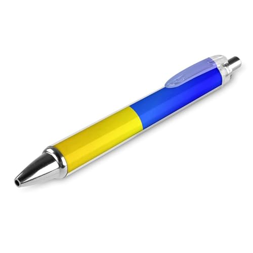 peiyeety Klassischer Kugelschreiber mit feiner Spitze, 0,5 mm, schwarze Tinte, glattes Schreiben, Bürobedarf, Stift, Ukraine-Flagge von peiyeety
