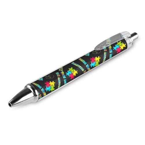 peiyeety Klassischer Kugelschreiber mit feiner Spitze, 0,5 mm, schwarze Tinte, glattes Schreiben, Bürobedarf, Stift, bunt, Puzzleteile zum Bewusstsein für Autismus, Herz, Schwarz peiyeety Klassischer Kugelschreiber mit feiner Spitze, 0,5 mm, schwarze Tinte, glattes Schreiben, Bürobedarf, Stift, bunt, Puzzleteile zum Bewusstsein für Autismus, Herz, Schwarz von peiyeety