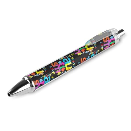 peiyeety Klassischer Kugelschreiber mit feiner Spitze, 0,5 mm, schwarze Tinte, glattes Schreiben, Bürobedarf, Stift, buntes Puzzle, Autismus-Bewusstsein, Schwarz peiyeety Klassischer Kugelschreiber mit feiner Spitze, 0,5 mm, schwarze Tinte, glattes Schreiben, Bürobedarf, Stift, buntes Puzzle, Autismus-Bewusstsein, Schwarz von peiyeety