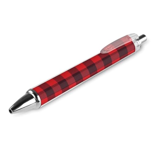 peiyeety Klassischer Kugelschreiber mit feiner Spitze, 0,5 mm, schwarze Tinte, glattes Schreiben, Bürobedarf, Stift, rot-schwarzes Karomuster peiyeety Klassischer Kugelschreiber mit feiner Spitze, 0,5 mm, schwarze Tinte, glattes Schreiben, Bürobedarf, Stift, rot-schwarzes Karomuster von peiyeety