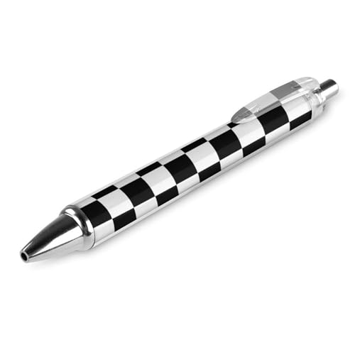 peiyeety Klassischer Kugelschreiber mit feiner Spitze, 0,5 mm, schwarze Tinte, glattes Schreiben, Bürobedarf, Stift, schwarz-weißes Rennen, winken, kariert peiyeety Klassischer Kugelschreiber mit feiner Spitze, 0,5 mm, schwarze Tinte, glattes Schreiben, Bürobedarf, Stift, schwarz-weißes Rennen, winken, kariert von peiyeety