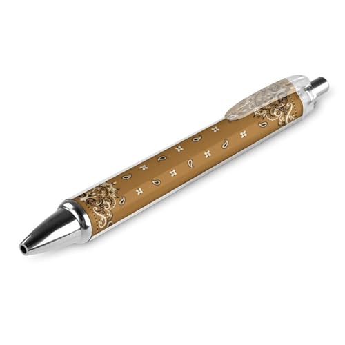 peiyeety Klassischer Kugelschreiber mit feiner Spitze, 0,5 mm, schwarze Tinte, glattes Schreiben, Bürobedarf, Stift, traditionelles Blumenmuster, Paisleymuster, Bandana, Khaki peiyeety Klassischer Kugelschreiber mit feiner Spitze, 0,5 mm, schwarze Tinte, glattes Schreiben, Bürobedarf, Stift, traditionelles Blumenmuster, Paisleymuster, Bandana, Khaki von peiyeety