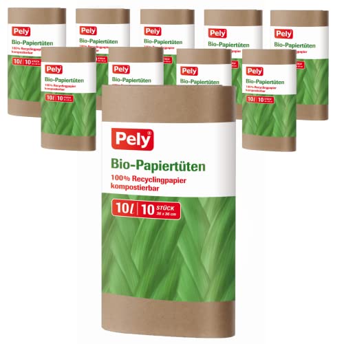 pely 100 Bio-Papiertüten PEL8747, Blauer Engel Zertifiziert, 10 Liter, 10 Stück je Packung. 10 Packungen im Karton pely 100 Bio-Papiertüten PEL8747, Blauer Engel Zertifiziert, 10 Liter, 10 Stück je Packung. 10 Packungen im Karton von pely