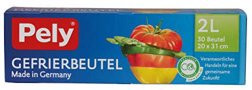 pely 8662 Gefrierbeutel, 2 Liter, 30 BPA-freie, PVC-freie, wiederverwendbare Beutel mit Mehrschicht-Folie, klar, Kopf Falte, Gefriergeeignet pely 8662 Gefrierbeutel, 2 Liter, 30 BPA-freie, PVC-freie, wiederverwendbare Beutel mit Mehrschicht-Folie, klar, Kopf Falte, Gefriergeeignet von pely