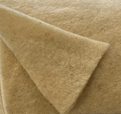 pemmiproducts Woll Volumenvlies aus Schafschurwolle 200g/m², 1,5m breit, 10m lang, ca. 15 mm dick, 15m², (EUR 4,66/m²), Patchworkvlies,Füllmaterial,Schurwollvlies,Schafwollvlies,Schafwolle, Wolle von pemmiproducts