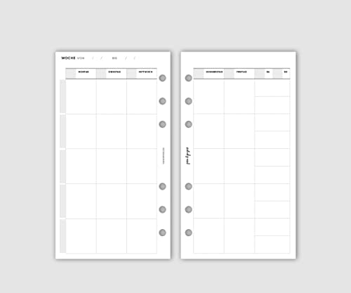 pen & pages® Kalender undatiert - Personal - 6 Löcher - A6 Organizer, Kalendereinlagen, Wochenkalender, Terminkalender, 9,5 x 17,1 cm (Family) von pen & pages