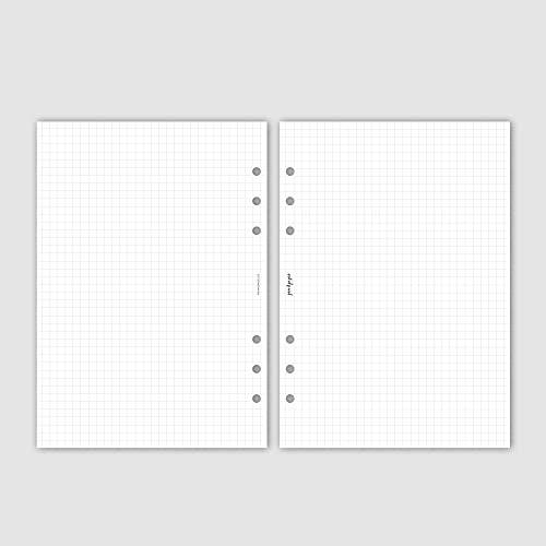 pen & pages® Kariertes Papier - Din A5-6 Löcher - Nachfüllpapier A5 Organizer, Notizpapier 14,8 x 21 cm von pen & pages