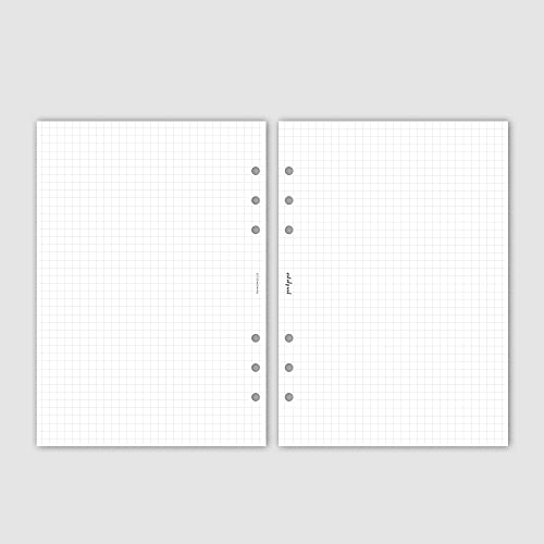 pen & pages® Kariertes Papier - Din A5-6 Löcher - Nachfüllpapier A5 Organizer, Notizpapier 14,8 x 21 cm von pen & pages