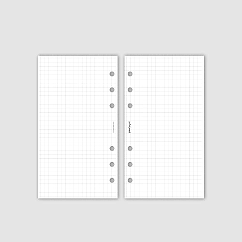 pen & pages® Kariertes Papier - Personal - 6 Löcher - Nachfüllpapier Personal A6 Organizer, Notizpapier 9,5 x 17,1 cm von pen & pages