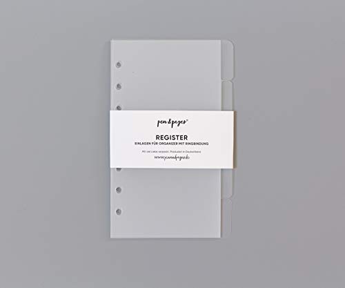 pen & pages® Register Trennblätter für Ringplaner - Personal - 6 Löcher - Divider, Personal A6 Organizer, 9,5 x 17,1 cm (transparent) von pen & pages