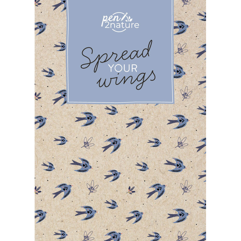 Spread Your Wings - Nachhaltiges Notizbuch In A5 Mit Hardcover Und Vogel-Motiv - pen2nature, Gebunden von pen2nature