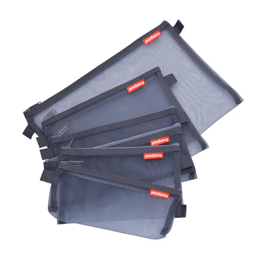 Dokumententasche, Reisetasche aus Netzstoff, Datei Taschen, mit Reißverschluss, Nylon, besonders leicht, für Büro, Reisen, 5 Stück, A4, A5, A6, Federtasche, Grau Dokumententasche, Reisetasche aus Netzstoff, Datei Taschen, mit Reißverschluss, Nylon, besonders leicht, für Büro, Reisen, 5 Stück, A4, A5, A6, Federtasche, Grau von pendancy