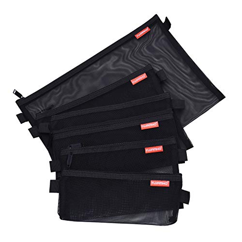 Dokumententasche, Reisetasche aus Netzstoff, Datei Taschen, mit Reißverschluss, Nylon, besonders leicht, für Büro, Reisen, 5 Stück, A4, A5, A6, Federtasche, Schwarz Dokumententasche, Reisetasche aus Netzstoff, Datei Taschen, mit Reißverschluss, Nylon, besonders leicht, für Büro, Reisen, 5 Stück, A4, A5, A6, Federtasche, Schwarz von pendancy