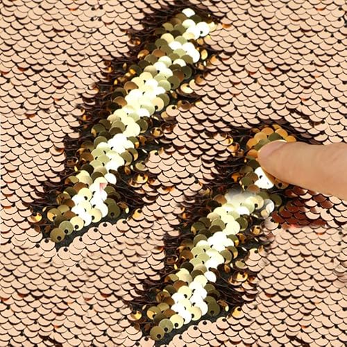 Sensorischer Wand-Pailletten-Flip-Stoff für Kinder, Zweifarbiger Pailletten-Paillettenstoff, taktiler sensorischer Spielstoff für autistische Kinder (champagnergold+gold, 1yard(91cm*125cm)) von penepico