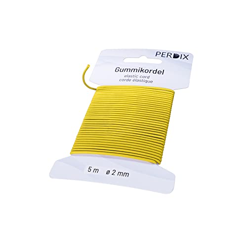 perdix Gummischnur, Gummikordel 2 mm, 5 m gelb, Gummiband, für Zelt, Rucksack, Garten, Schmuck, Kordel, Hutgummi, Gummiband perdix Gummischnur, Gummikordel 2 mm, 5 m gelb, Gummiband, für Zelt, Rucksack, Garten, Schmuck, Kordel, Hutgummi, Gummiband von perdix