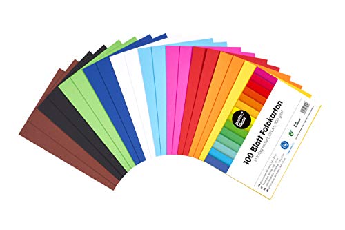 perfect ideaz • 100 Blatt Fotokarton DIN-A5, 10 Farben, 300 g/m², MADE IN GERMANY von perfect ideaz