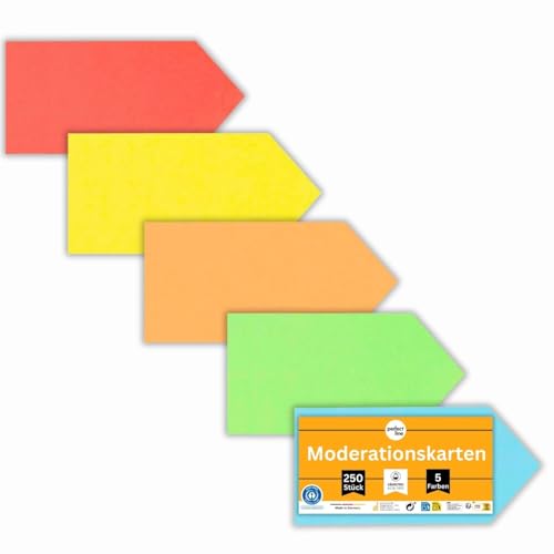 perfect line - 250 Moderationskarten, Pfeil-Form, Intensiv-Farben, Recycling-Karton 24 x 10,5 cm, Premium Qualität, Extra-Stark, Made in Germany, Blauer Engel zertifiziert perfect line - 250 Moderationskarten, Pfeil-Form, Intensiv-Farben, Recycling-Karton 24 x 10,5 cm, Premium Qualität, Extra-Stark, Made in Germany, Blauer Engel zertifiziert von perfect line