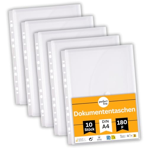 perfect line - 10 Dokumententaschen DIN-A4, Sammelmappe mit Klettverschluss, stabile Dokumentenmappe transparent perfect line - 10 Dokumententaschen DIN-A4, Sammelmappe mit Klettverschluss, stabile Dokumentenmappe transparent von perfect line