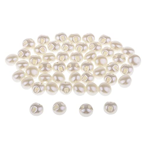 50 Stück Perlen Knöpfe Perlenkappen mit Öse für Nähen, Scrapbooking, Crafting oder dekorative - 10 mm von perfk