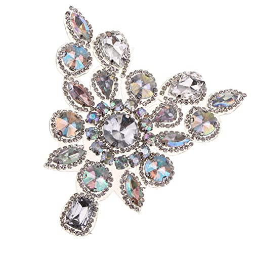 perfk Damen Kristall Aufnäher Aufbügelflicken mit Strasssteinen Hochzeit Blumenstrauß Brosche, Weiß perfk Damen Kristall Aufnäher Aufbügelflicken mit Strasssteinen Hochzeit Blumenstrauß Brosche, Weiß von perfk