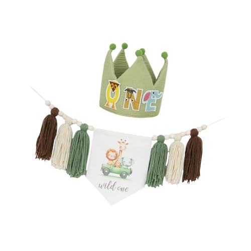 perfk 1 Geburtstagsfeier -Dekorationen Kronhut, hängende Ornament Home Dekoration Hochstuhl Banner mit Holzperle Quasten Girlande, mit Cartoonhut perfk 1 Geburtstagsfeier -Dekorationen Kronhut, hängende Ornament Home Dekoration Hochstuhl Banner mit Holzperle Quasten Girlande, mit Cartoonhut von perfk