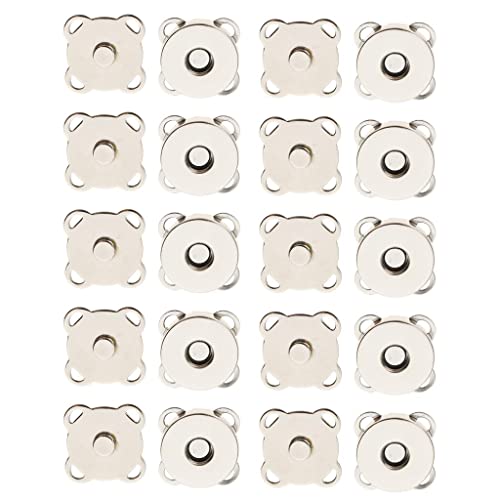 perfk 10 Paare Druckknöpfe Magnetknöpfe Magnetverschluss für schneidern, Kleidung, Tasche, Scrapbooking, Weiß, 14mm von perfk