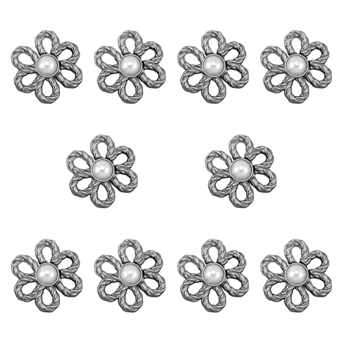 perfk 10 pcs Blumenjeans Knöpfe Jeans Straffung Taillenschnallen DIY Compact Vielseitige Nähdekoration Taille Straffheit für Hosenröcke, Schwarz von perfk