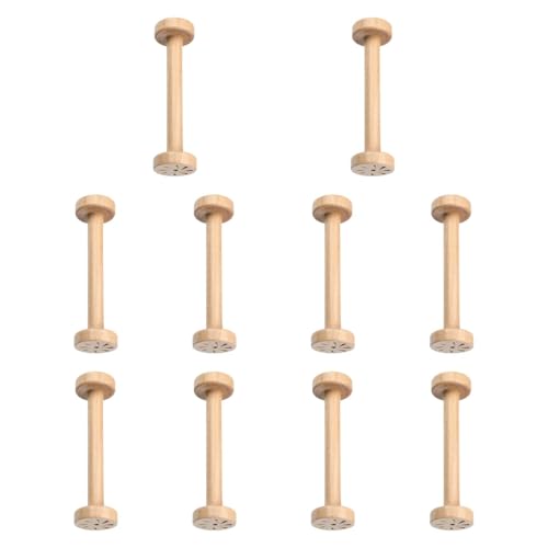 perfk 10pcs Holzspulen, leere Nähwächter, Holzbandspulen für DIY Arts Craft organisieren Schnurnähzachtelungen, Beige von perfk