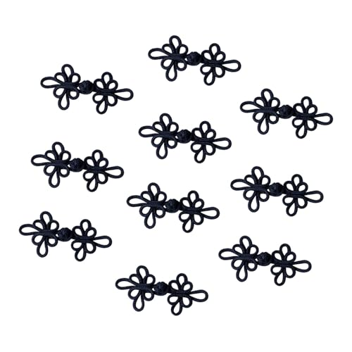 perfk 10x Chinesische Knoten Froschknöpfe Nähen Verschlussen Accessoires Vintage Design Close DIY für Outfit Hosen Strickjacke Pullover, Schwarz von perfk