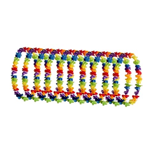 perfk 10x Hawaiian Party Leis Rock Tanz Zubehör Kostüm Set Tropische Blume Halskette für Strand Hochzeit Luau Party Supplies, B von perfk