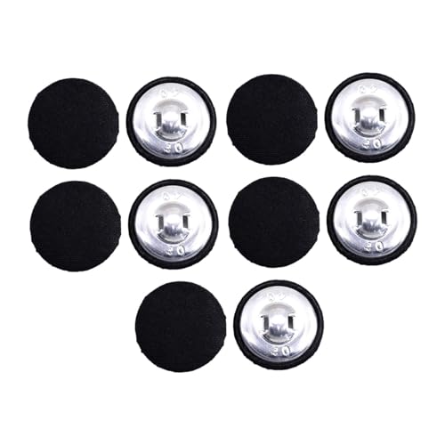 perfk 10x Stofftuch bedeckte Knöpfe rund 25mm Hochzeitsschnallen Nähen Metall für Kleidung Kleidungsstücke Accessoires Jacken Kleidmäntel von perfk