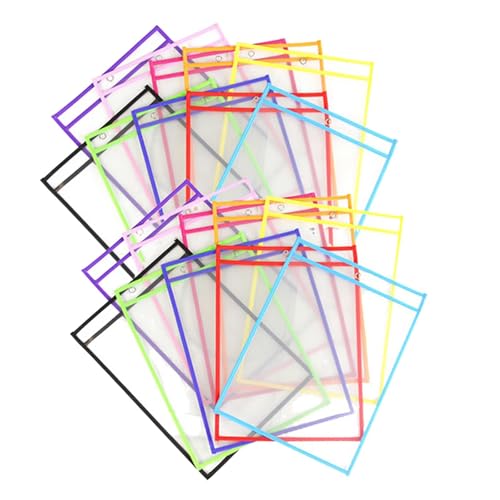 perfk 20 Stück trocken abwischbare Taschenhüllen, Papierhüllen-Schutzhüllen, transparent, 10 x 14 Zoll, strapazierfähig, verschiedene von perfk