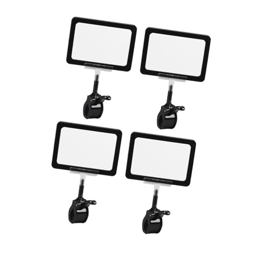 perfk 4 x Schilderhalter-Clips, Kartenschutz, drehbare Preisschilder-Klemmen, Doppelkopf-Clip für Lebensmittelregale, Geschäfte, Tuben, Etiketten, Schwarz perfk 4 x Schilderhalter-Clips, Kartenschutz, drehbare Preisschilder-Klemmen, Doppelkopf-Clip für Lebensmittelregale, Geschäfte, Tuben, Etiketten, Schwarz von perfk
