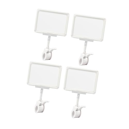 perfk 4 x Schilderhalter-Clips, Kartenschutz, drehbare Preisschilder-Klemmen, Doppelkopf-Clip für Lebensmittelregale, Geschäfte, Tuben, Etiketten, Weiß perfk 4 x Schilderhalter-Clips, Kartenschutz, drehbare Preisschilder-Klemmen, Doppelkopf-Clip für Lebensmittelregale, Geschäfte, Tuben, Etiketten, Weiß von perfk