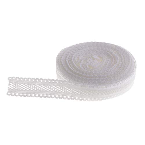 perfk 5 Yards 18mm Elastische Spitzenband Falten schneidern Rüschenband Spitzen, Weiß von perfk