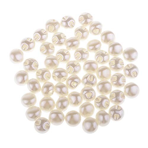 perfk 50 Perlen Knöpfe Perlenkappen mit Öse für schneidern, Scrapbooking, Crafting oder dekorative , 11 mm von perfk