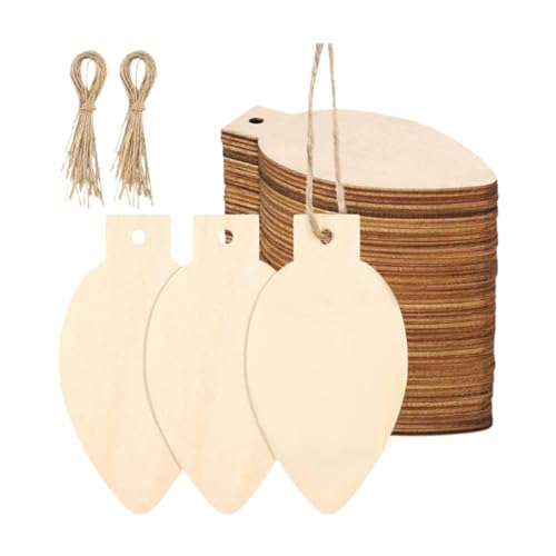 perfk 50 Stück unvollendete Holzschilder zum Aufhängen, Weihnachtsdekoration aus Holz, leere Holzscheiben zum Bemalen, Geburtstagsgeschenk perfk 50 Stück unvollendete Holzschilder zum Aufhängen, Weihnachtsdekoration aus Holz, leere Holzscheiben zum Bemalen, Geburtstagsgeschenk von perfk