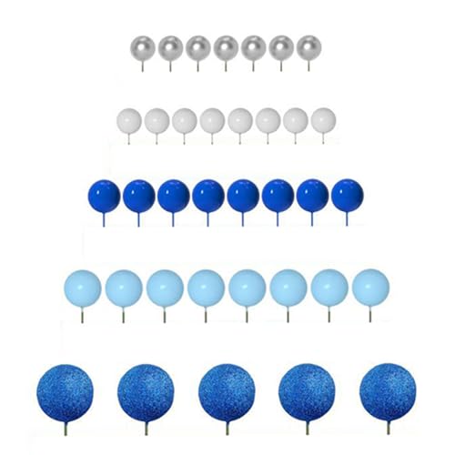 perfk 50x Cake Toper Bälle Kuchen Dekorationen Dekor Cupcake Toppers Schaumkugeln Mini -Luftballons für Geburtstagsverlobungsfeier Hochzeit, Blau perfk 50x Cake Toper Bälle Kuchen Dekorationen Dekor Cupcake Toppers Schaumkugeln Mini -Luftballons für Geburtstagsverlobungsfeier Hochzeit, Blau von perfk