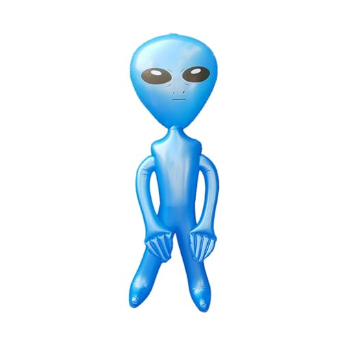 perfk Aufblasbare Alien-Requisiten, PVC-aufblasbare Puppe, Alien-Figuren, aufblasbares Spielzeug für Halloween, Bar, Weltraum-Themenparty, Geburtstag, Blau, L von perfk