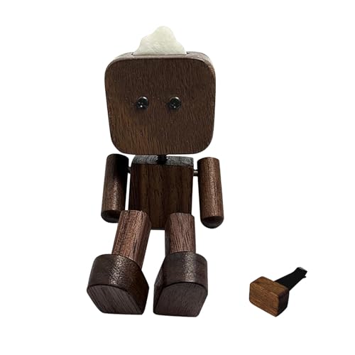 perfk Auto-Armaturenbrett-Dekoration, schüttelnde Füße, Puppenornament, kreatives Geschenk, Basteln, Holzfigur, Autozubehör für Regal, LKW-, Dunkelbraun von perfk