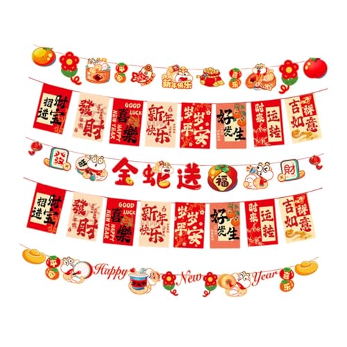 perfk Banner-Dekoration zum chinesischen Neujahr, zum Aufhängen, Wimpelkette, Ornament, Mondjahr, Foto-Requisiten, Frühlingsfest-Dekorationen für das, Style A perfk Banner-Dekoration zum chinesischen Neujahr, zum Aufhängen, Wimpelkette, Ornament, Mondjahr, Foto-Requisiten, Frühlingsfest-Dekorationen für das, Style A von perfk