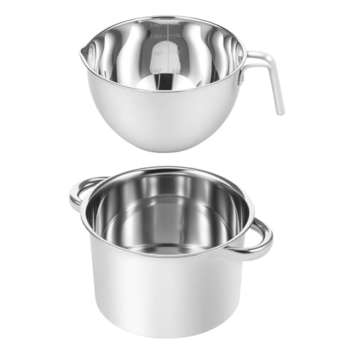 perfk Doppelkessel-Topf-Set, Schokoladenschmelztopf mit Ausguss mit Griffen, Schokoladenschmelzer für die Kerzenherstellung, Seifenherstellung, Kochen, perfk Doppelkessel-Topf-Set, Schokoladenschmelztopf mit Ausguss mit Griffen, Schokoladenschmelzer für die Kerzenherstellung, Seifenherstellung, Kochen, von perfk