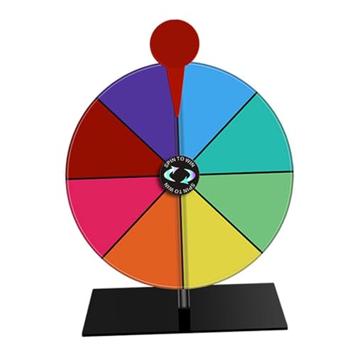 perfk Drehrad, DIY -Vorräte, mit Standzubehör, lustigem Acryl, Tischroulette -Rotation, rotierendes Spielspielzeug für den Urlaub, Schwarzer Sockel von perfk