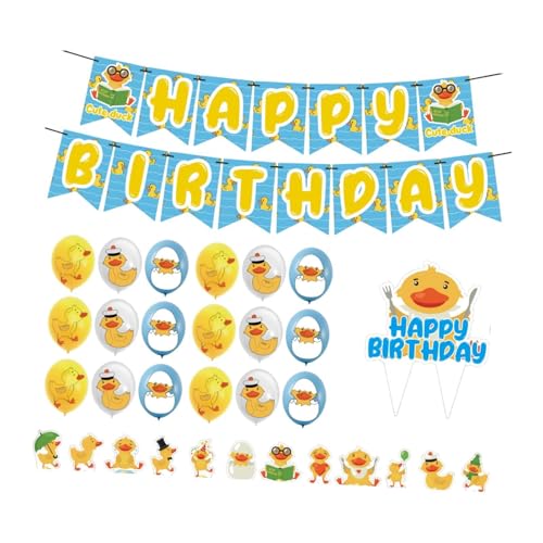 perfk Duckling Birthday Decorations Party Supplies Luftballons Banner Kulisse Ornamente Kuchen Cupcake Toppers für Babyparty perfk Duckling Birthday Decorations Party Supplies Luftballons Banner Kulisse Ornamente Kuchen Cupcake Toppers für Babyparty von perfk