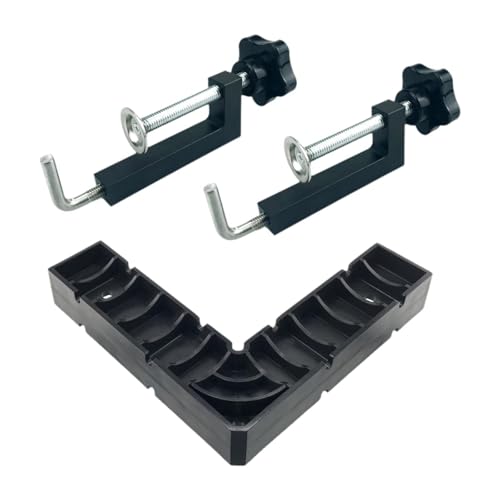 perfk Eckklemmen für die Holzbearbeitung, rechtwinklige Klemmen, professionelle Positionierungswinkel aus Aluminiumlegierung für Schränke, Bilderrahmen, Schwarz perfk Eckklemmen für die Holzbearbeitung, rechtwinklige Klemmen, professionelle Positionierungswinkel aus Aluminiumlegierung für Schränke, Bilderrahmen, Schwarz von perfk